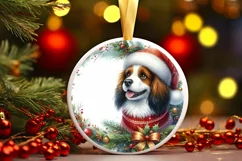 Dog Round Ornament Sublimation PNG Product Image 1