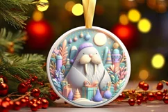 Round Christmas Ornament Sublimation|Clipart Product Image 1