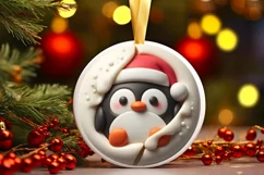 Winter Penguin Melting Edges Sublimation PNG Product Image 3