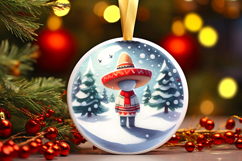 Round Christmass Ornament Sublimation|Clipart Product Image 1