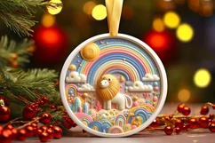 Round Christmas Ornament Sublimation|Clipart Product Image 3