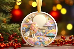 Round Christmas Ornament Sublimation|Clipart Product Image 1