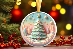 Round Christmas Ornament Sublimation|Clipart Product Image 1