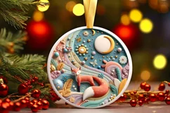 Round Christmas Ornament Sublimation|Clipart Product Image 1