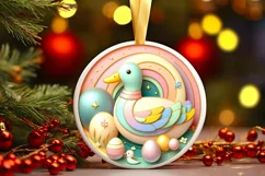 Round Christmas Ornament Sublimation|Clipart Product Image 3