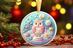 Round Christmas Ornament Sublimation|Clipart Product Image 1