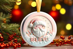 Round Christmass Ornament Sublimation|Clipart Product Image 1