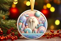Round Christmas Ornament Sublimation|Clipart Product Image 1