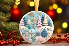 Round Christmas Ornament Sublimation|Clipart Product Image 3