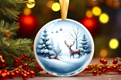 Round Christmass Ornament Sublimation|Clipart Product Image 1