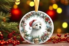 Round Dog Christmass Sublimation PNG Product Image 3