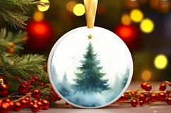 Round Christmas Tree Christmass Sublimation PNG Product Image 3