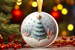 Round Christmas Ornament Sublimation|Clipart Product Image 3