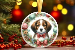 Round Ornament with Dog Christmas PNG Product Image 3