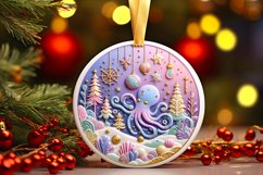 Round Christmas Ornament Sublimation|Clipart Product Image 3