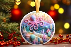 Round Christmas Ornament Sublimation|Clipart Product Image 1