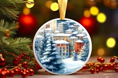3D Winter Spain Round Ornament Sublimation PNG Product Image 3