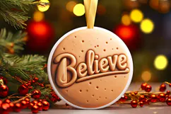 Round Christmass Ornament Sublimation|Clipart Product Image 1
