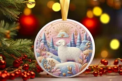 Round Christmas Ornament Sublimation|Clipart Product Image 1