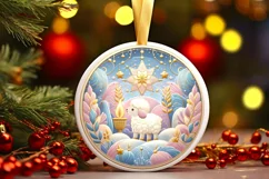 Round Christmas Ornament Sublimation|Clipart Product Image 1