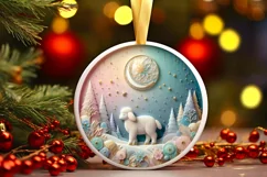 Round Christmas Ornament Sublimation|Clipart Product Image 3