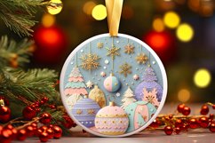 Round Christmas Ornament Sublimation|Clipart Product Image 3