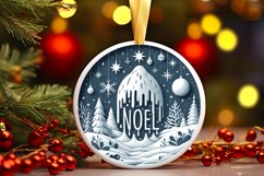 3D Winter Noel Round Ornament Sublimation PNG Product Image 3