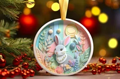 Round Christmas Ornament Sublimation|Clipart Product Image 3