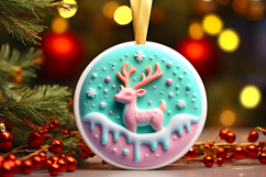 Round Christmass Ornament Sublimation|Clipart Product Image 1
