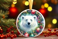Polar Bear Christmas Ornament Sublimation PNG Product Image 3