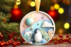 Round Christmas Ornament Sublimation|Clipart Product Image 1