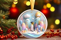 Round Christmas Ornament Sublimation|Clipart Product Image 3