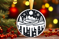 Round Christmass Ornament Sublimation|Clipart Product Image 1