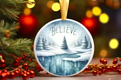 Round Christmass Ornament Sublimation|Clipart Product Image 1