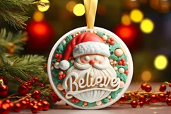 Santa BELIEVE Sublimation PNG Product Image 3