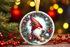 Round Christmass Ornament Sublimation|Clipart Product Image 1