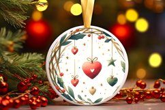 Round Christmass Ornament Sublimation|Clipart Product Image 1