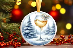 Round Christmass Ornament Sublimation|Clipart Product Image 1