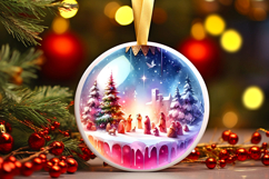 Round Christmass Ornament Sublimation|Clipart Product Image 1