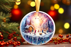 Round Christmass Ornament Sublimation|Clipart Product Image 1