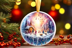 Round Christmass Ornament Sublimation|Clipart Product Image 1