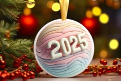 3D Pastel Martzipan Round 2025 Sublimation PNG Product Image 3