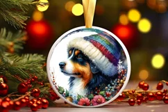 Watercolor Round Christmas Ornament PNG Product Image 3