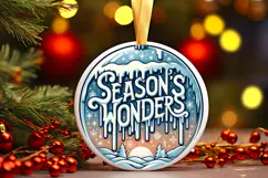 Round Christmass Ornament Sublimation|Clipart Product Image 1