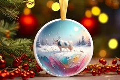 Cow Winter Scene Sublimation PNG Product Image 3