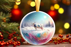 Round Christmass Ornament Sublimation|Clipart Product Image 1