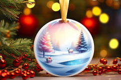 Round Christmass Ornament Sublimation|Clipart Product Image 1