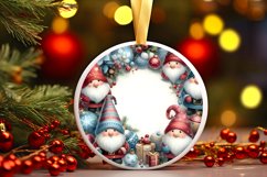 Winter Gnomes White Christmas Round Ornament Sublimation PNG Product Image 3