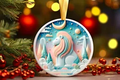 Round Christmas Ornament Sublimation|Clipart Product Image 3