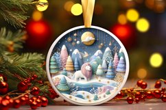 Round Christmas Ornament Sublimation|Clipart Product Image 1